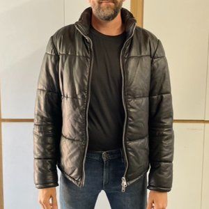 All Saints Coronet Black Leather Puffer jacket